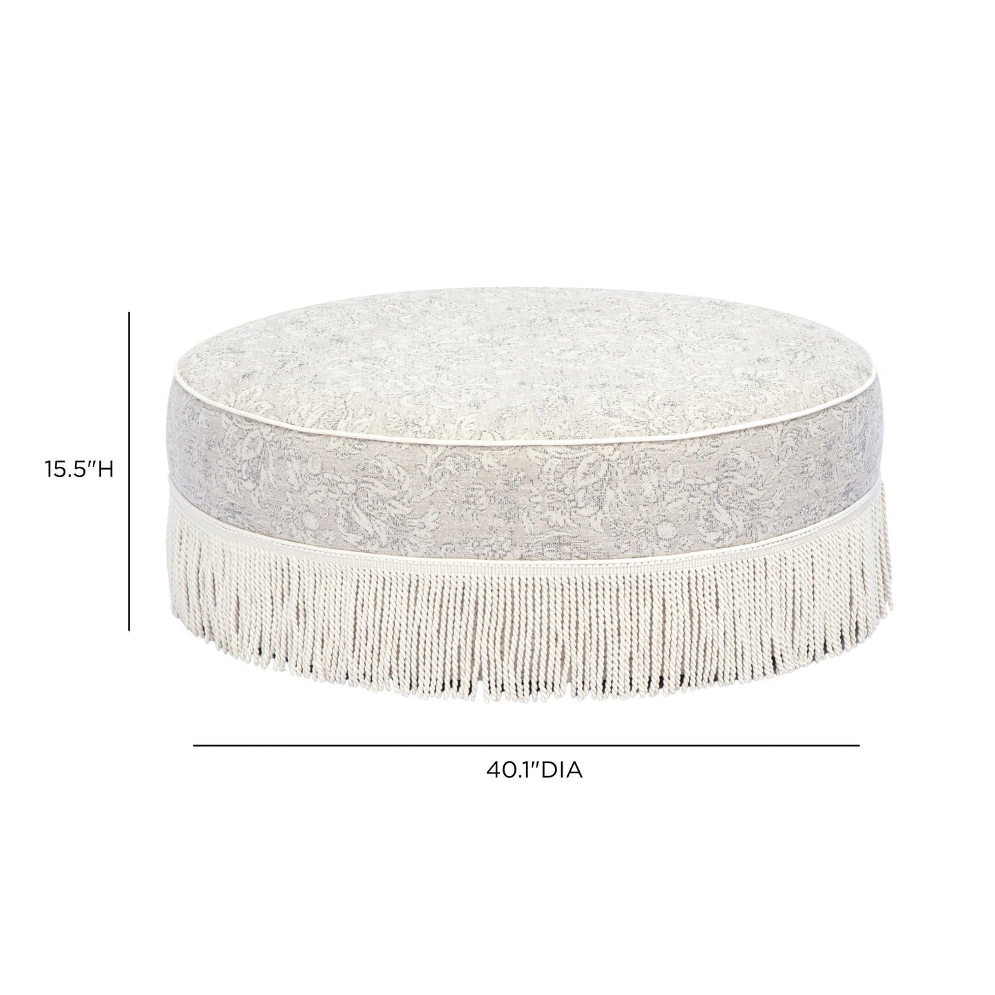 Tassy Tasseled Round Ottoman - TOV-OC69536