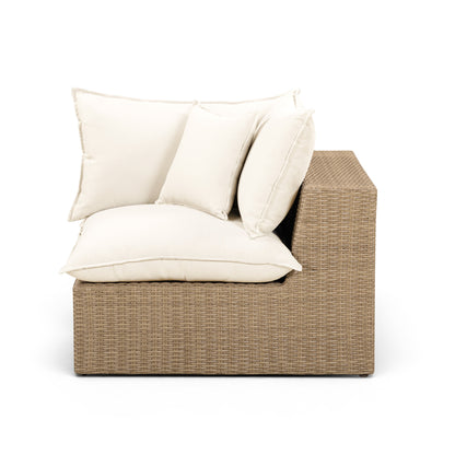 Cali Performance Fabric & Wicker Outdoor Corner Chair - REN-O12163-C