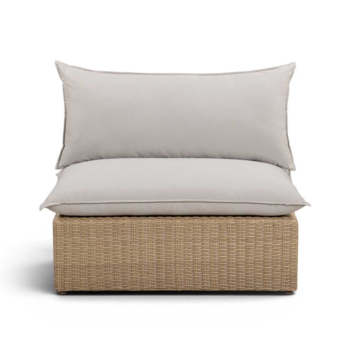 Cali Performance Fabric & Wicker Outdoor Armless Chair - REN-O12233-AC