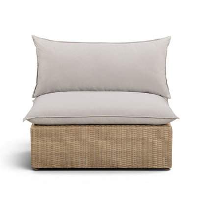 Cali Performance Fabric & Wicker Outdoor Armless Chair - REN-O12233-AC