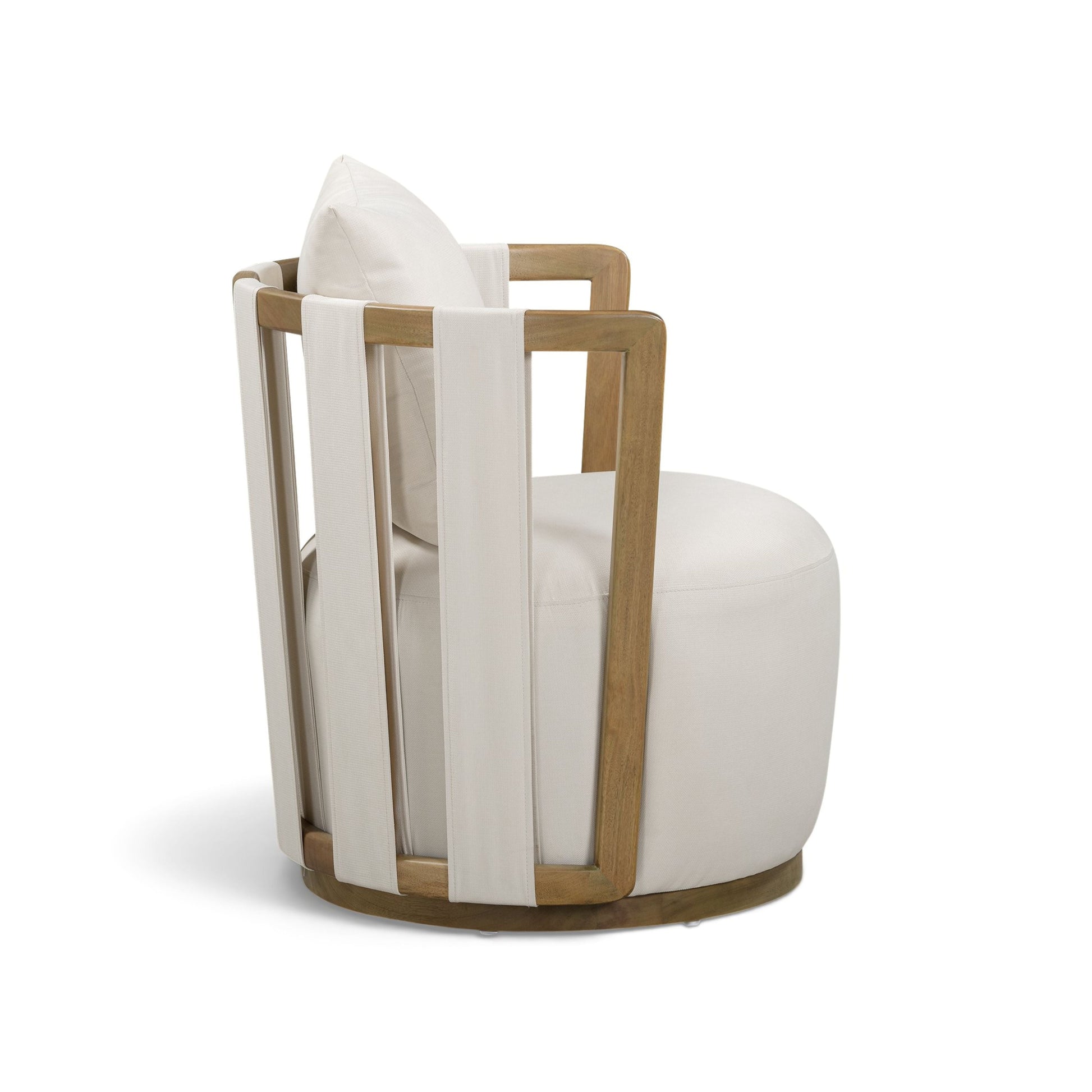 Paolo Cream Upcycled Basketweave Fabric Outdoor Accent Chair - TOV-O54860
