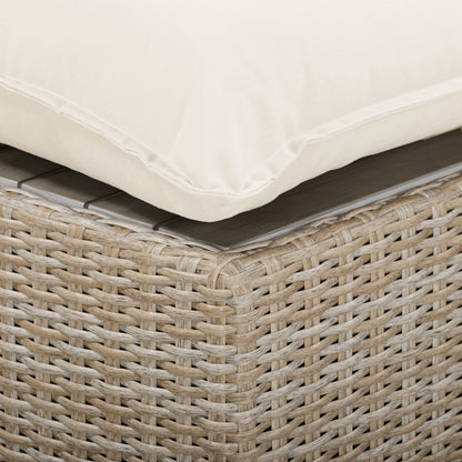 Cali Performance Fabric & Wicker Outdoor Ottoman - REN-O11164-Ottoman