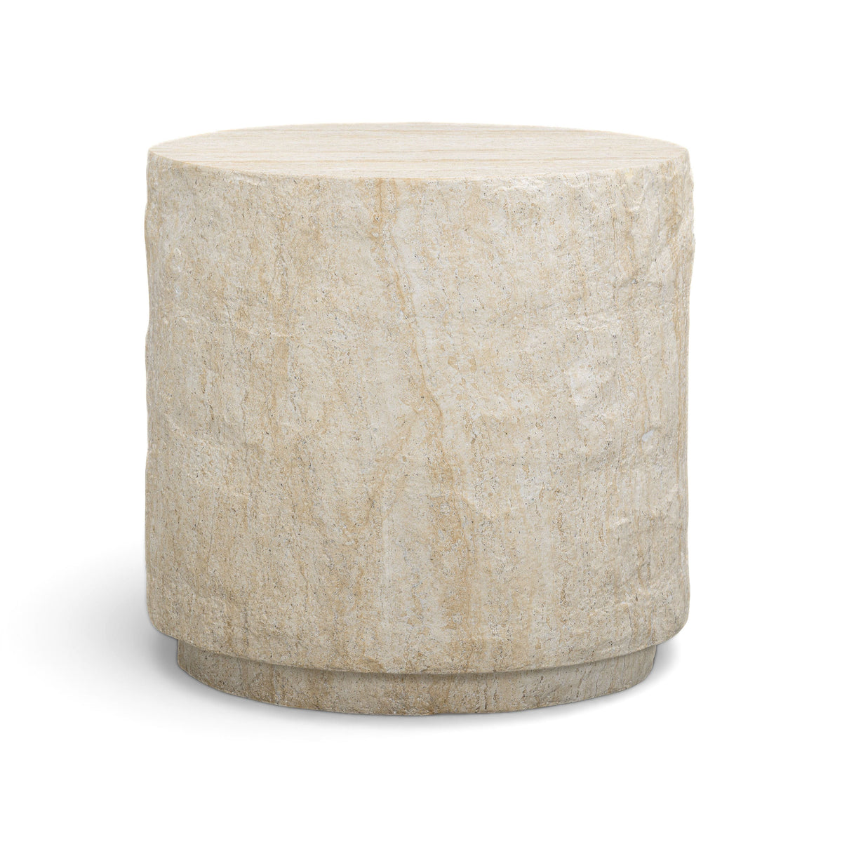 Roxanne Faux Travertine Indoor/Outdoor Concrete Side Table - TOV-OC54939