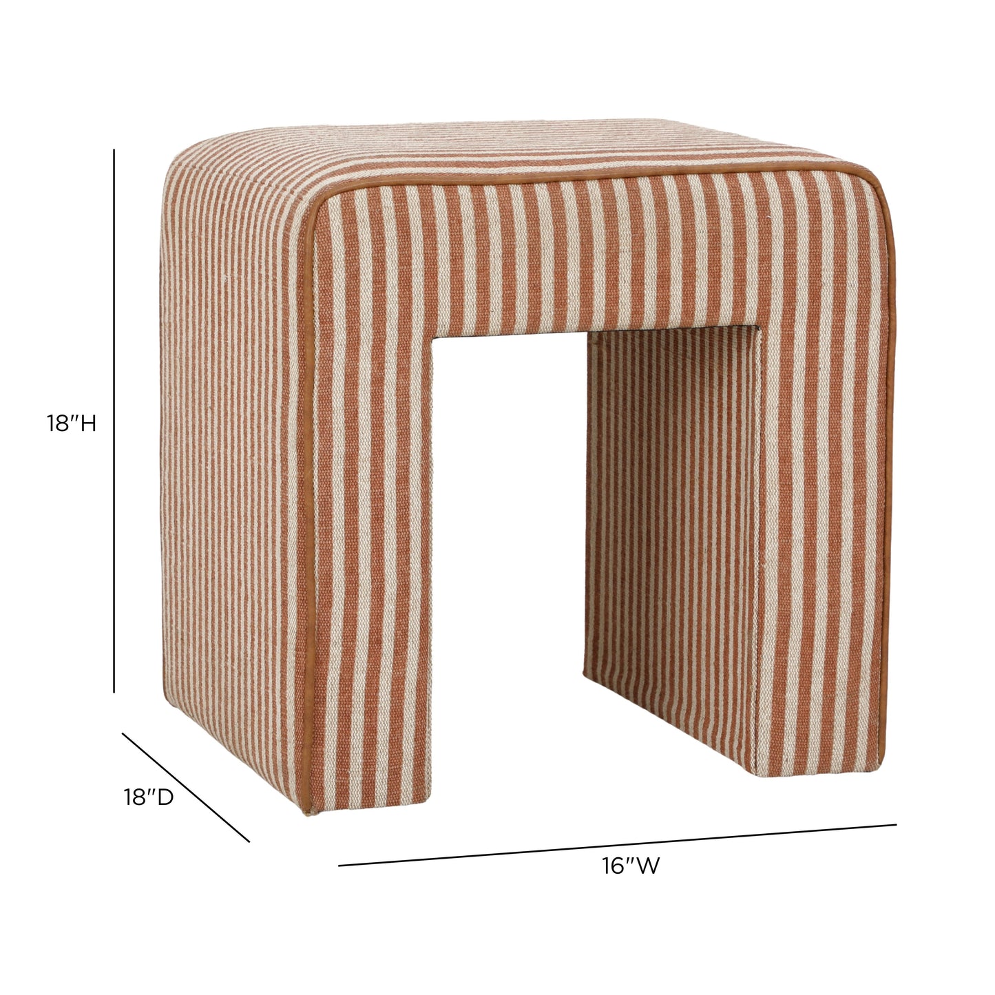 Byron Square Cotton Jute Ottoman