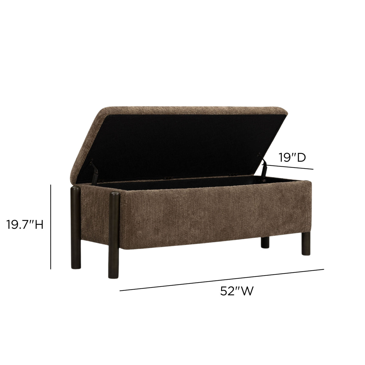 Abby Nubby Fabric Storage Bench - TOV-OC55028