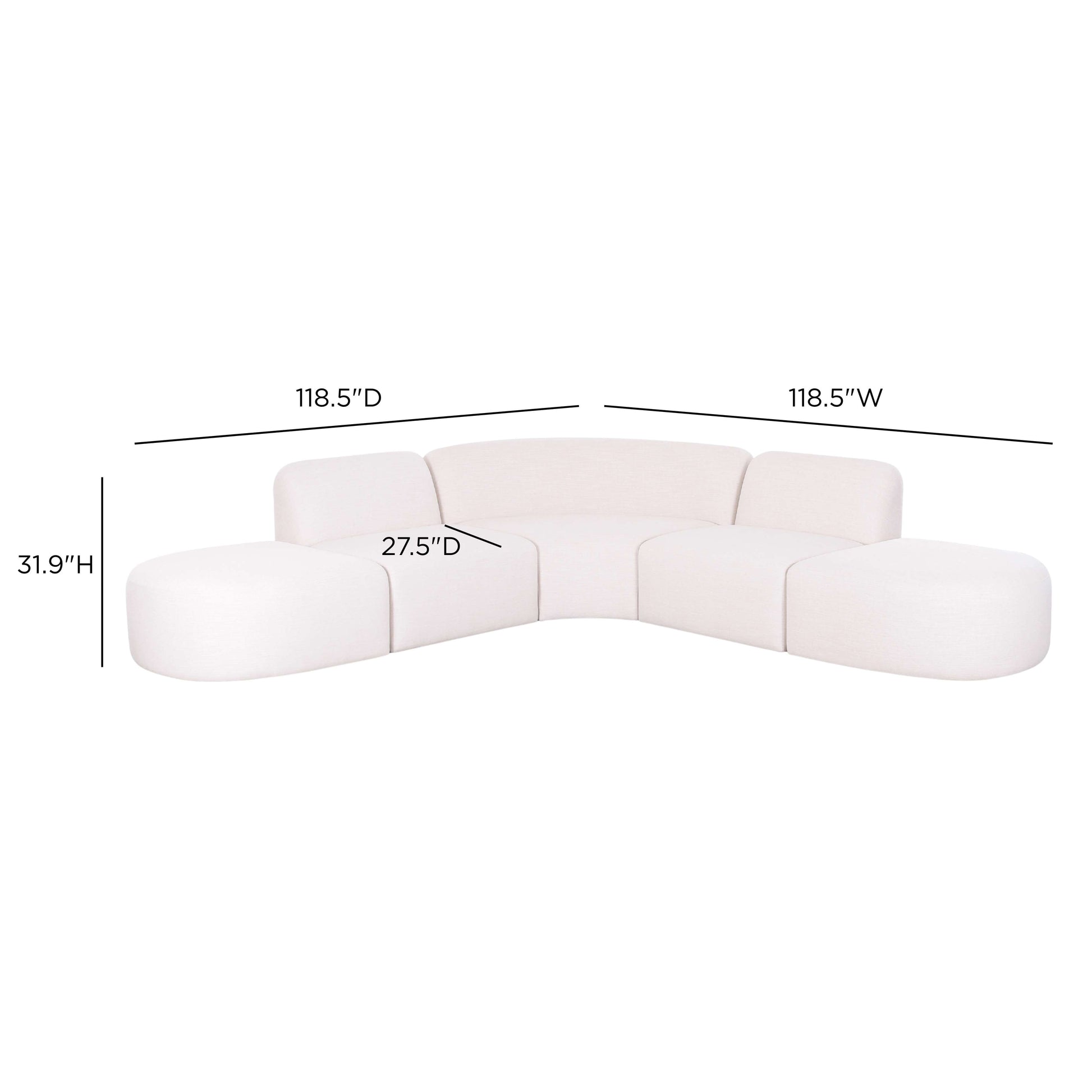Gorge 5-Piece Modular Euro Sectional - TOV-L69413-SEC1