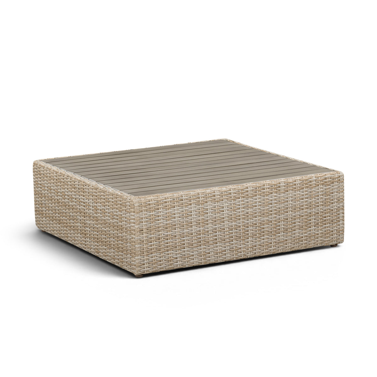Cali Performance Fabric & Wicker Outdoor Ottoman - REN-O11234