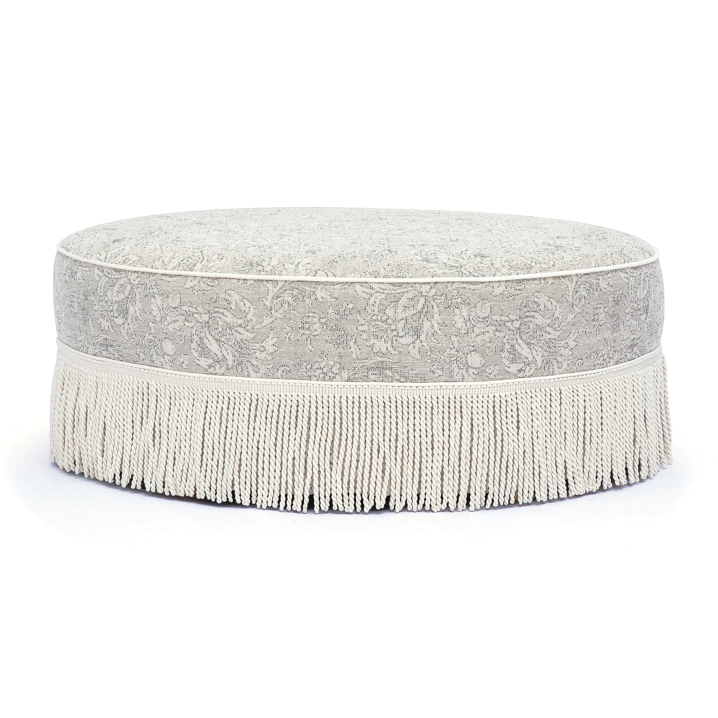 Tassy Tasseled Round Ottoman - TOV-OC69536