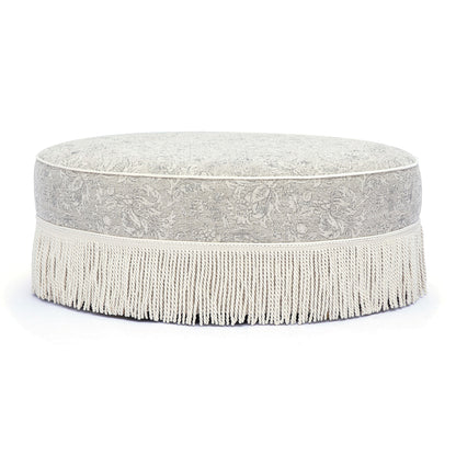 Tassy Tasseled Round Ottoman - TOV-OC69536