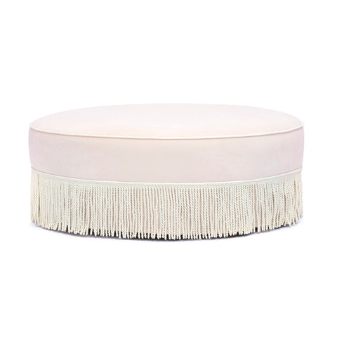 Tassy Tasseled Round Ottoman - TOV-OC69534