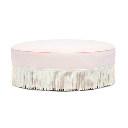 Tassy Tasseled Round Ottoman - TOV-OC69534