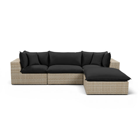Cali 4-Piece Performance Fabric & Wicker Outdoor Sectional - REN-O11243-SEC