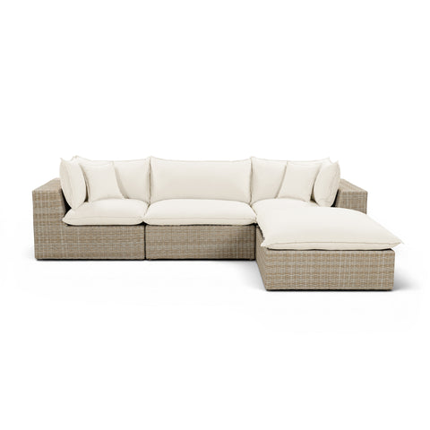 Cali 4-Piece Performance Fabric & Wicker Outdoor Sectional - REN-O11163-SEC
