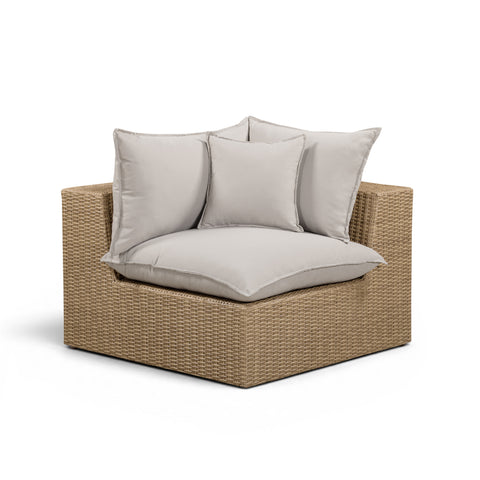 Cali Performance Fabric & Wicker Outdoor Corner Chair - REN-O12233-C