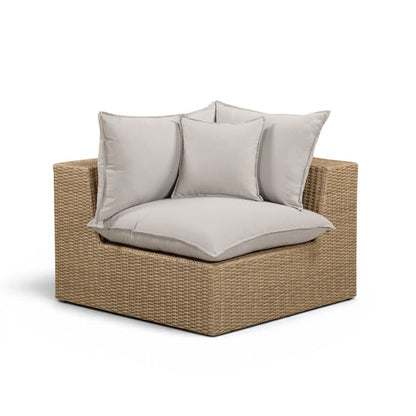 Cali Performance Fabric & Wicker Outdoor Corner Chair - REN-O12233-C