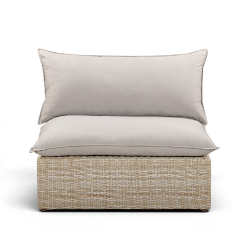 Cali Performance Fabric & Wicker Outdoor Armless Chair - REN-O11233-AC