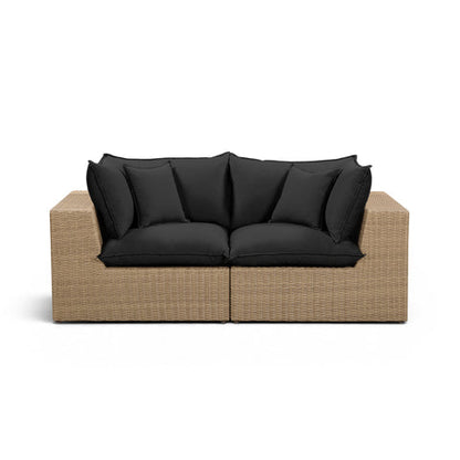 Cali Performance Fabric & Wicker Outdoor Loveseat - REN-O12242