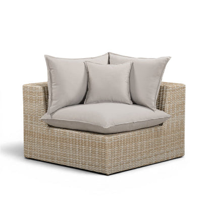 Cali Performance Fabric & Wicker Outdoor Corner Chair - REN-O11233-C