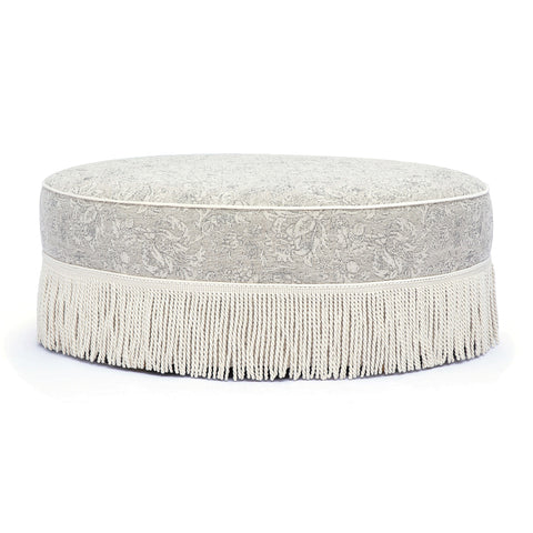 Tassy Tasseled Round Ottoman - TOV-OC69536