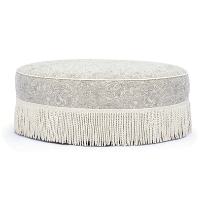 Tassy Tasseled Round Ottoman - TOV-OC69536