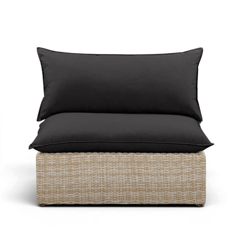 Cali Performance Fabric & Wicker Outdoor Armless Chair - REN-O11243-AC