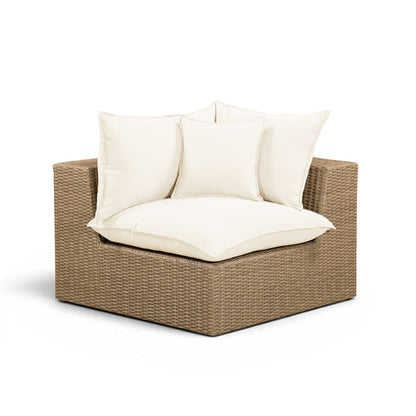 Cali Performance Fabric & Wicker Outdoor Corner Chair - REN-O12163-C