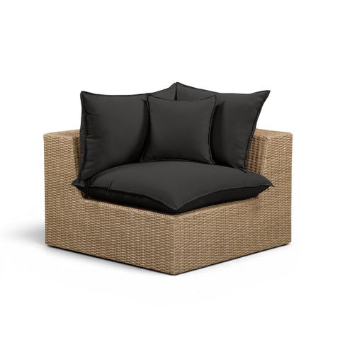 Cali Performance Fabric & Wicker Outdoor Corner Chair - REN-O12243-C
