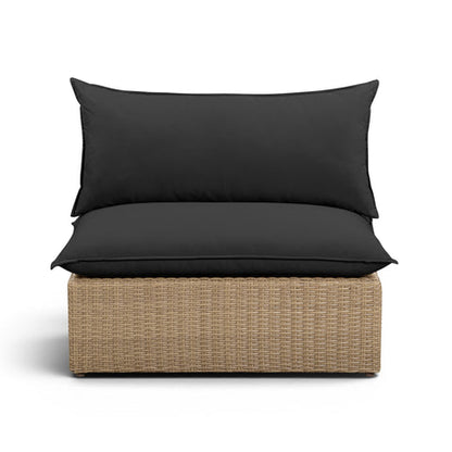 Cali Performance Fabric & Wicker Outdoor Armless Chair - REN-O12243-AC