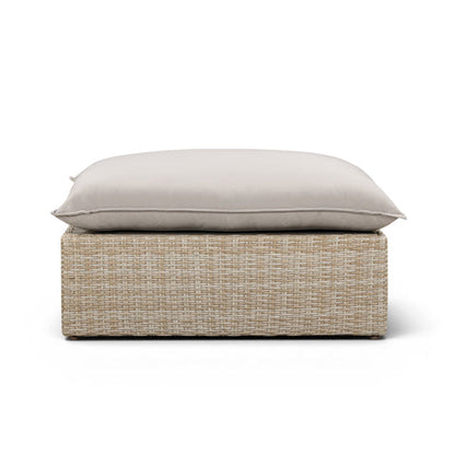 Cali Performance Fabric & Wicker Outdoor Ottoman - REN-O11234