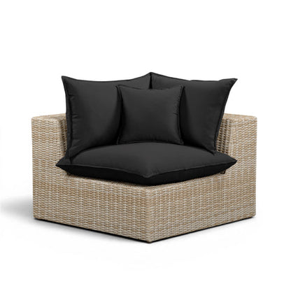 Cali Performance Fabric & Wicker Outdoor Corner Chair - REN-O11243-C