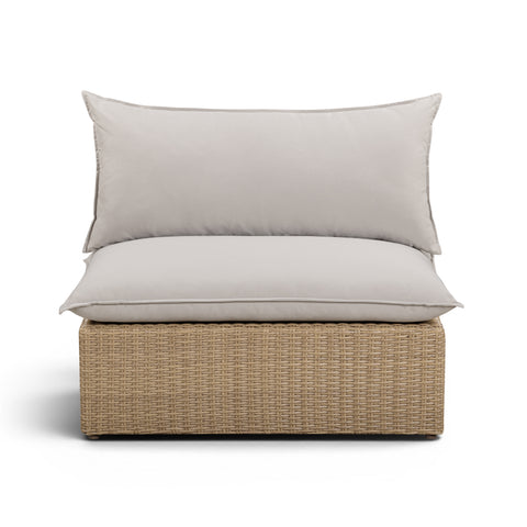 Cali Performance Fabric & Wicker Outdoor Armless Chair - REN-O12233-AC