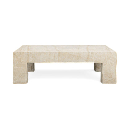 Roxanne Faux Travertine Indoor/Outdoor Concrete Coffee Table - TOV-OC54938