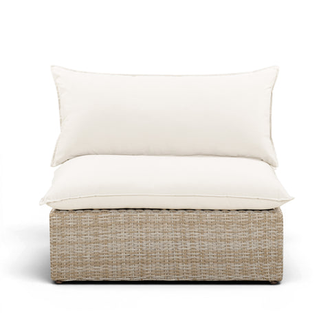 Cali Performance Fabric & Wicker Outdoor Armless Chair - REN-O11163-Armless Chair