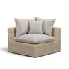 Cali Performance Fabric & Wicker Outdoor Corner Chair - Grey / Natural