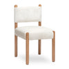 Bruno Thick Performance Chenille Straight Back Dining Chair - Cream