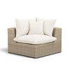 Cali Performance Fabric & Wicker Outdoor Corner Chair - Cream / Natural
