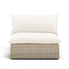 Cali Performance Fabric & Wicker Outdoor Armless Chair - Cream / Natural