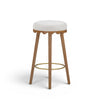 Oodle Performance Vegan Mohair Bar and Counter Stool - Cream / Light Walnut / Bar Height