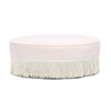 Tassy Tasseled Round Ottoman - Pink