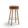 Oodle Performance Vegan Mohair Bar and Counter Stool - Bronze / Light Walnut / Bar Height