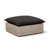 Cali Performance Fabric & Wicker Outdoor Ottoman - Black / Natural