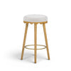 Oodle Performance Vegan Mohair Bar and Counter Stool - Cream / Natural Ash / Bar Height