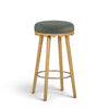 Oodle Performance Vegan Mohair Bar and Counter Stool - Green / Natural Ash / Bar Height