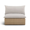 Cali Performance Fabric & Wicker Outdoor Armless Chair - Grey / Brown