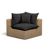 Cali Performance Fabric & Wicker Outdoor Corner Chair - Black / Brown