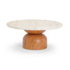 Cynthia Concrete Indoor/Outdoor Coffee Table - Travertine,Walnut Brown