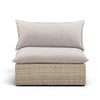 Cali Performance Fabric & Wicker Outdoor Armless Chair - Grey / Natural